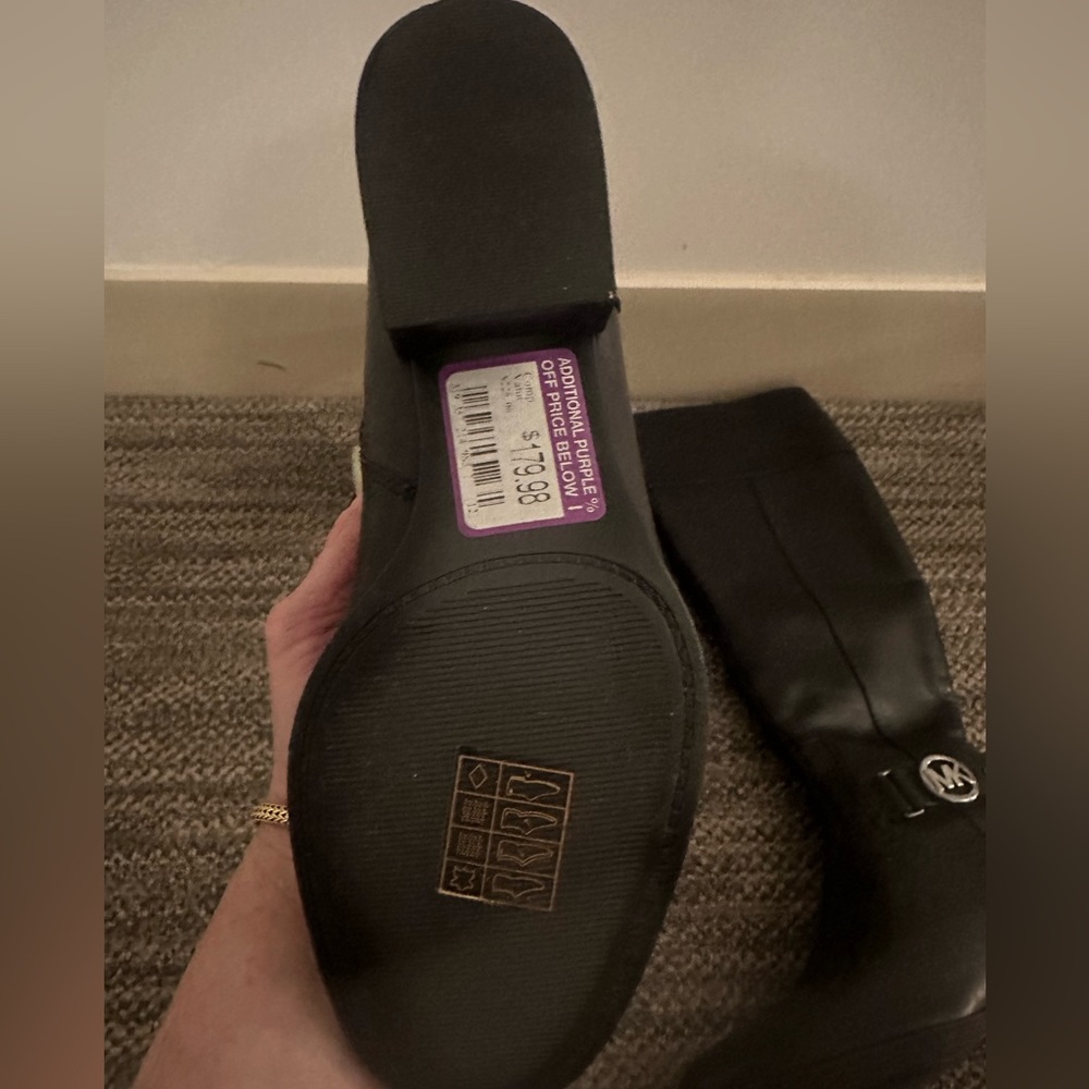 Michael Kors Black Leather Riding style boots. New, never worn, with box